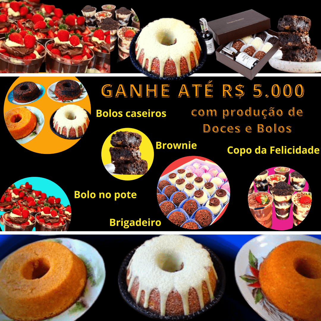 curso bolo caseiro online com certificado - curso de doces - curso brigadeiro